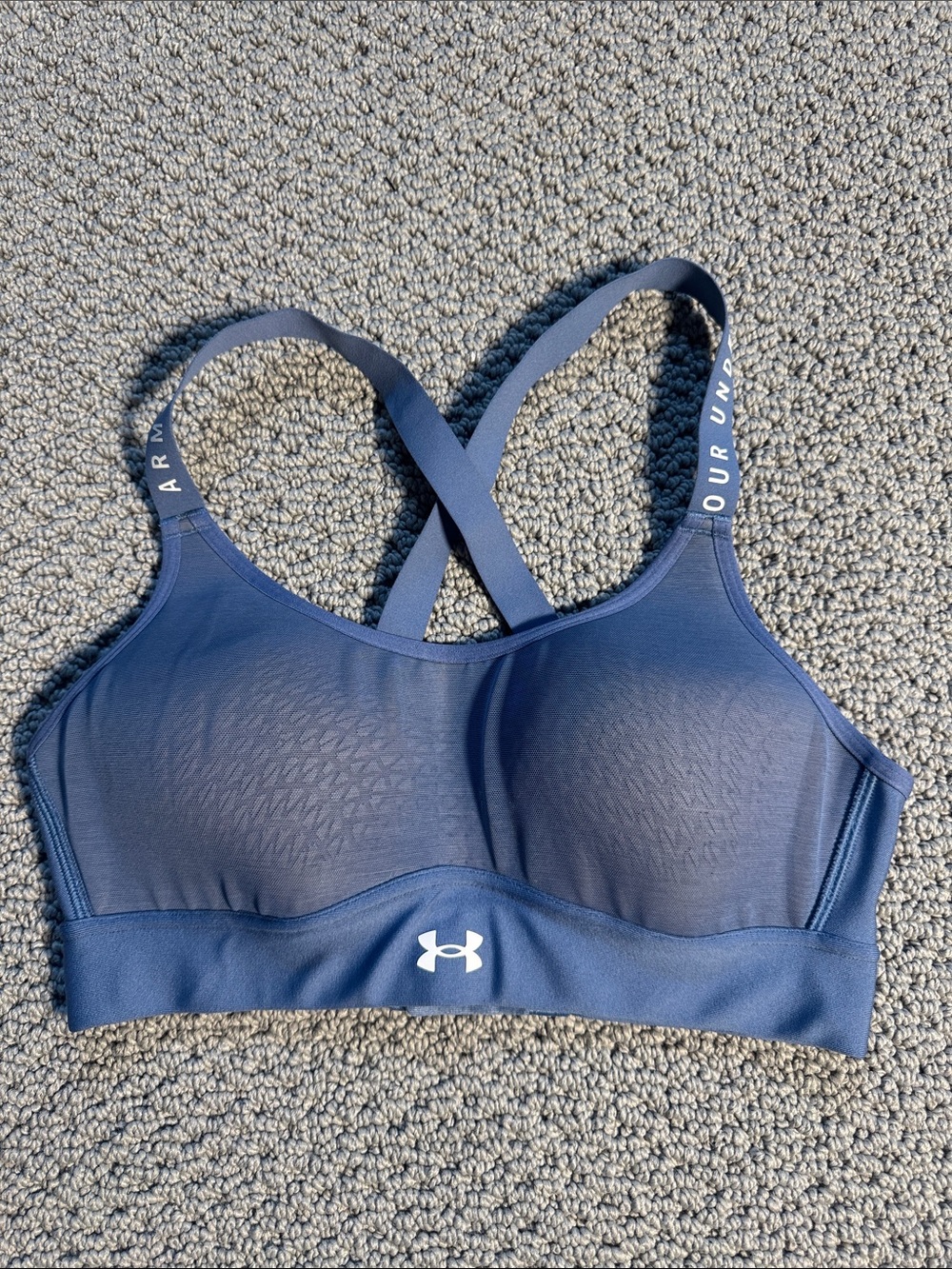 Under Armour Navy Blue Cross-Back Medium-Impact Sports Bra- Small